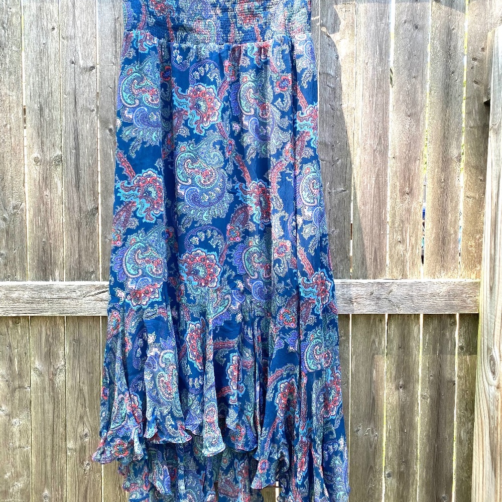 Paisley High Low Skirt